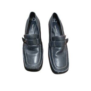 Naturalizer Women's Black Leather Loafers Slip-On Design Low Heel Size 6.5W